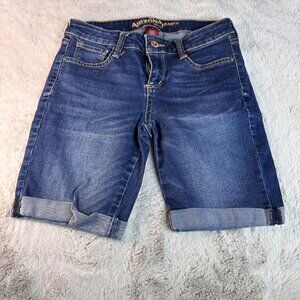 Arizona Jean Co Jean Shorts Womens 1 Denim Bermuda Shorts Dark Rinse Cuff